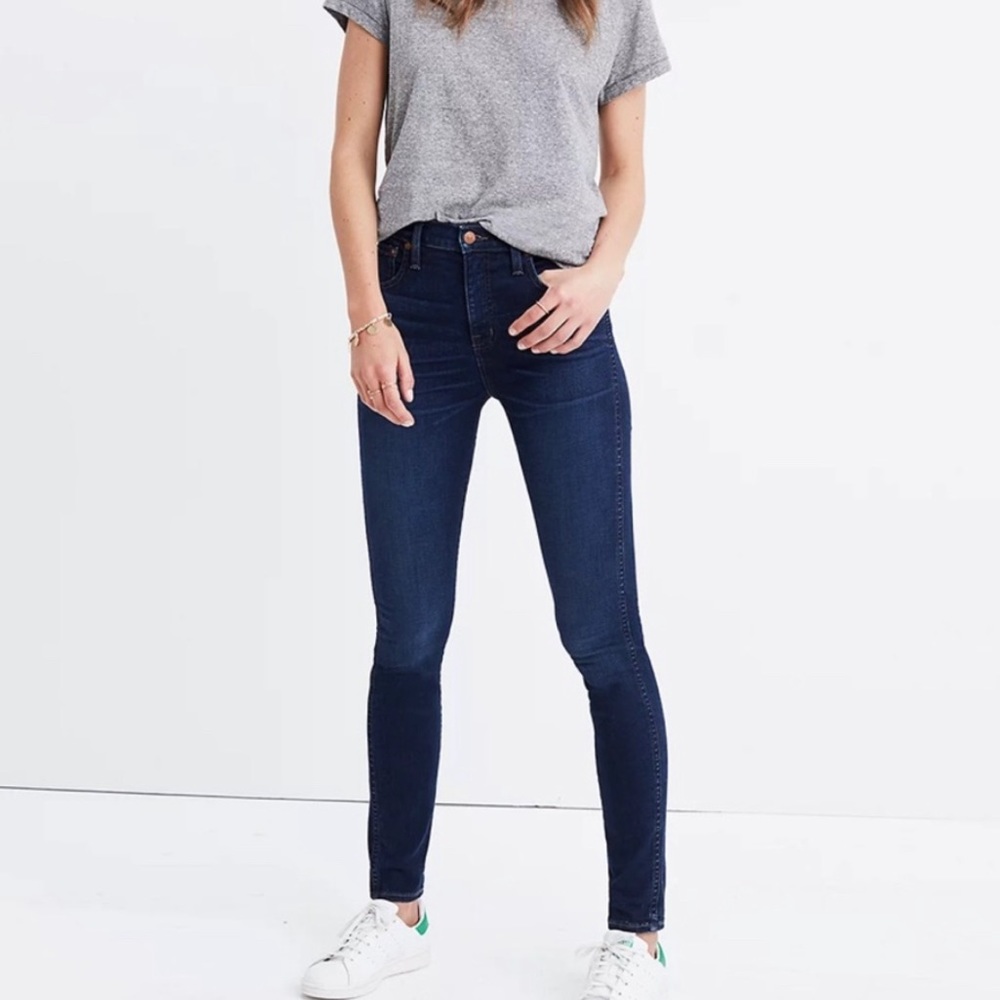 Madewell Petite 10" High-Rise Skinny Jeans in Hayes Wash 26P x 26.5